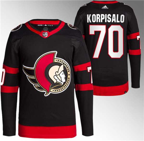 Men%27s Ottawa Senators #70 Joonas Korpisalo Black Stitched Jersey
